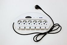 Сетевой фильтр Vektor F-50Е белый 1.8м (защита от 380В)
