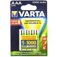Аккумулятор VARTA HR03 (AAA) Ni-MH 1000mAh предзаряженный бл/4,  (Цена за 1шт)