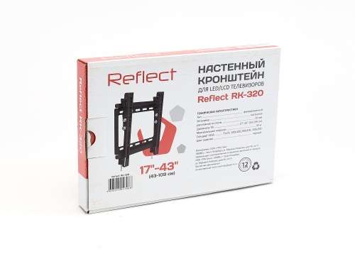 Кронштейн настенный Reflect RК-320 17-43" (наклон 0°/+10°, до 30 кг, черный) фото 5