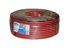 Акустический кабель 2*0.75 мм2 (66*0.12мм) BC, 100м, черный/красный NETKO Optima