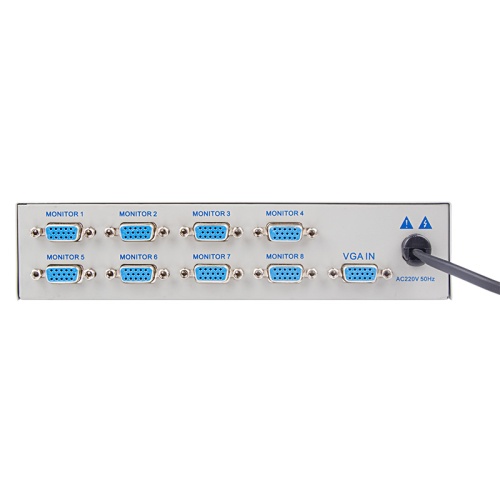 Делитель гнездо VGA на 8 гнезд VGA, 150 МГц, металл  фото 2