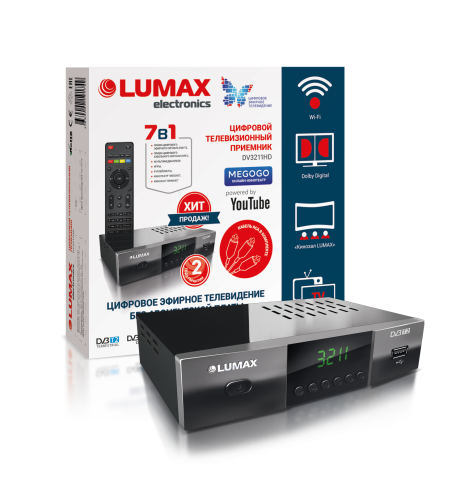 Цифровой ресивер Lumax DV3211HD (Эфирный, DVB-T2/C, HD, Dolby Digital)