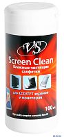 Чистящие салфетки "Screen Clean", для LCD/TFT VS экранов и мониторов, в тубе, 100шт.
