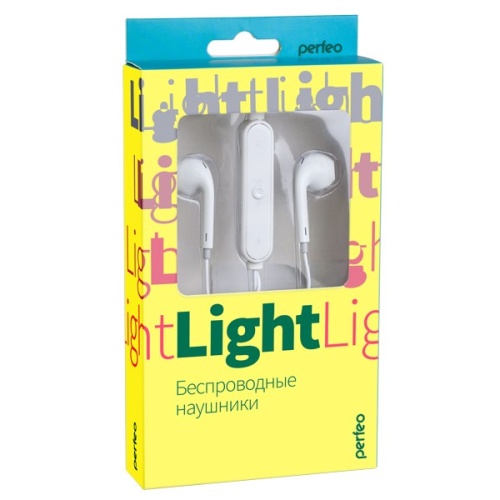 Наушники-вкладыши с микрофоном Perfeo BT LIGHT белые, коробка фото 4