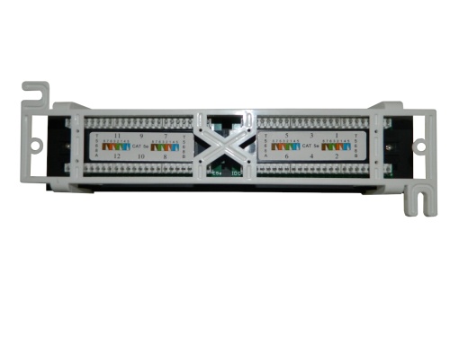 Патч-панель настенная MINI, UTP, 10", 12 портов RJ45, cat.5е, 1U, Dual Type, "L"  фото 2