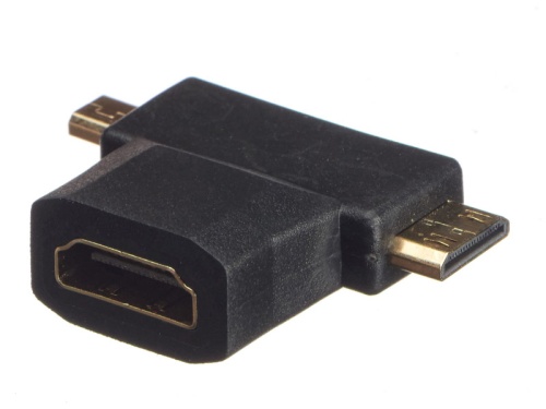 Переходник HDMIгн - micro HDMIшт - mini HDMIшт, dual link