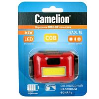 Фонарь CAMELION LED5357 налобный, IPX4, 1W COB 6500K, 3 режима 50лм/25лм/мигающий, на 3xAAA