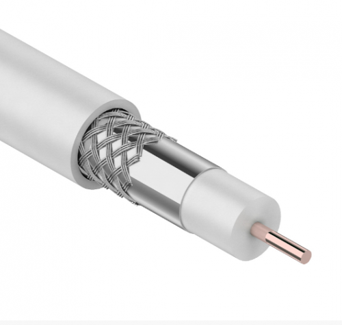 Кабель коаксиальный REXANT RG-6U, 75 Ом, CCS/Al/Al, 64%, бухта 100 м, белый фото 4