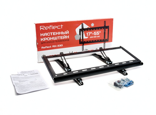 Кронштейн настенный Reflect RК-330 17-55" (наклон 0°/+10°, до 30 кг, черный) фото 10