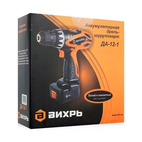 Аккумуляторная дрель-шуруповерт ВИХРЬ ДА-12-1 16 Н·м фото 2