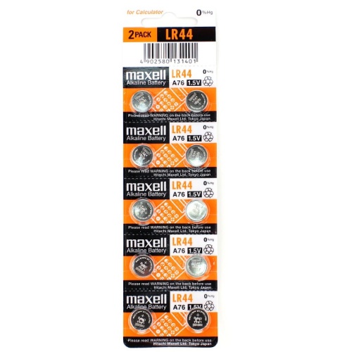Батарейка щелочная Maxell LR44 (L1154, AG13, A76) 1.5В бл/10 (цена за 1 шт.)