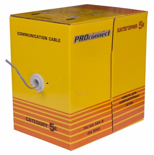 Витая пара PROconnect UTP 2PR 24AWG, CAT5e, бухта 305 м, серый фото 2