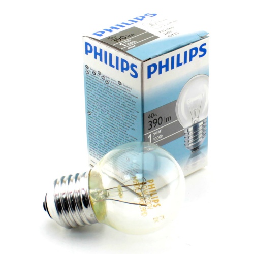Лампа накаливания PHILIPS P45 40W E27 CL шарик прозрачный