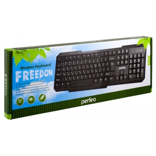 Клавиатура беспроводная Perfeo FREEDOM, USB, чёрная фото 2