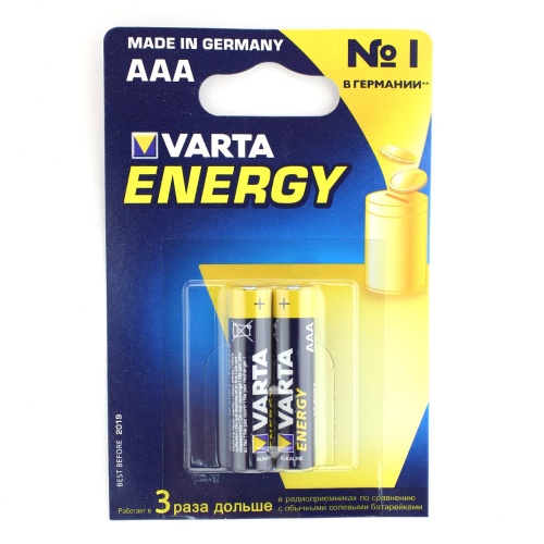 Батарейка щелочная VARTA LR03 (AAA) Energy 1.5В бл/2, цена за 1штуку