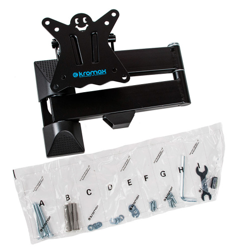 Кронштейн настенный Kromax CASPER-104 10-32" (наклон -15°/+5°, вращение экрана ±5, до 25 кг, черный) фото 5