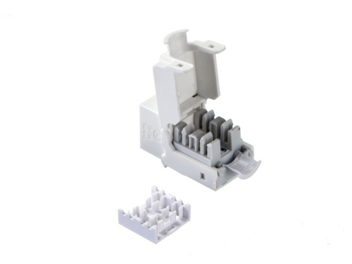 Модуль н/э, RJ-45, cat.6А, 90°, 110 тип, без инстр, KE, белый,СКС "J" фото 2