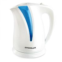 Чайник электрический ERGOLUX EXL-KP03-C35 2300W 2л дисковый, пластик бело-голубой, 220В