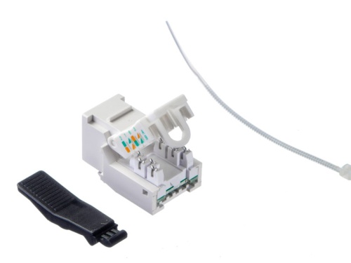 Модуль н/э, RJ-45, cat.6, 90°, без инстр, KE, белый, СКС "J" фото 2