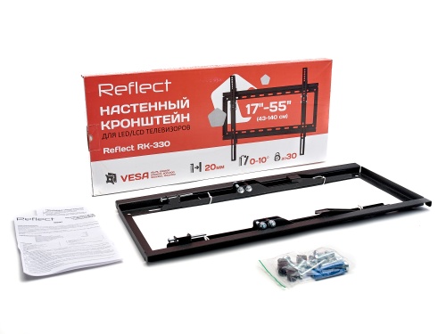 Кронштейн настенный Reflect RК-330 17-55" (наклон 0°/+10°, до 30 кг, черный) фото 6