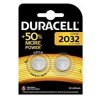 Батарейка литиевая DURACELL CR2032 дисковая 3В бл/2 (Цена за 1 шт)