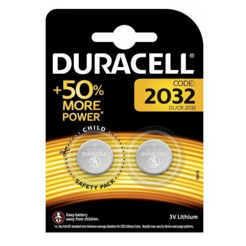 Батарейка литиевая DURACELL CR2032 дисковая 3В бл/2 (Цена за 1 шт)