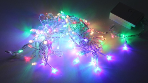 Гирлянда св/диод. Smartbuy 100LED RGB, прозрач. провод 6м, 8 режимов, IP20 (SB-RGB-6m)