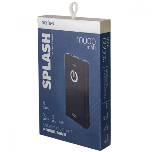 Внешний аккумулятор Perfeo,10000 mah + Micro usb /In Micro usb /Out USB 1 А, 2.1A/ Black, PF_B4296 фото 2