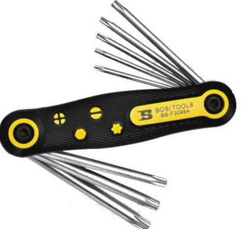 Набор ключей складной BOSI TORX звездочка, BS420981(8шт) T9 - T40