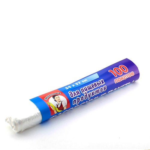 Пакеты фасовочные ЭКОНОМКА для пищевых продуктов 24*37см/100шт (арт. 19007)