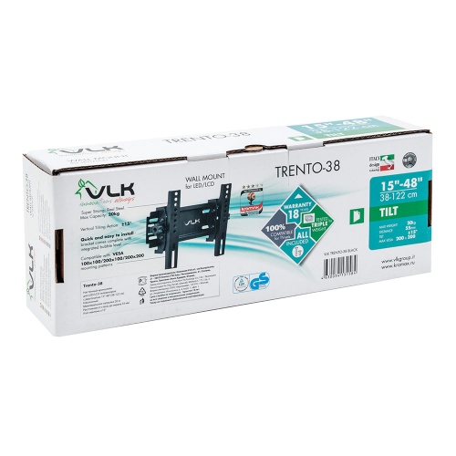 Кронштейн настенный VLK TRENTO-38 15-48" (наклон -15°/+15°, вылет 55 мм, до 20 кг, черный) фото 5