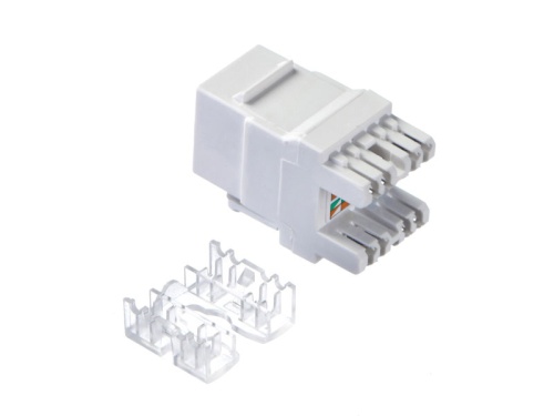 Модуль н/э, RJ-45, cat.6, 180°, под инстр, белый, для патч-панели фото 2