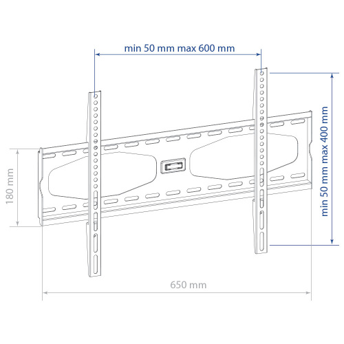 Кронштейн настенный Kromax STAR-11 GREY 32-90" (фиксированный, вылет 33 мм, до 60 кг, серый) фото 3
