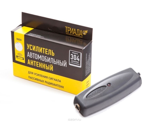 Автомобильный антенный усилитель Триада-304 20дБ FM (УКВ)+АМ (ДВ+СВ) дальнобой с откл. усиления