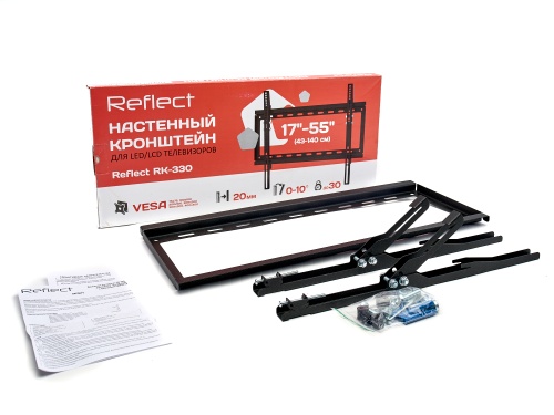 Кронштейн настенный Reflect RК-330 17-55" (наклон 0°/+10°, до 30 кг, черный) фото 8