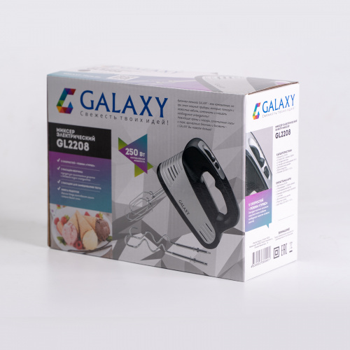 Миксер электрический GALAXY GL2208, черный с серебром фото 2 Миксер электрический GALAXY GL2208, черный с серебром фото 2