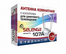 Антенна комнатная Selenga 107A (активная, МВ-ДМВ, 33 дБи, коробка)