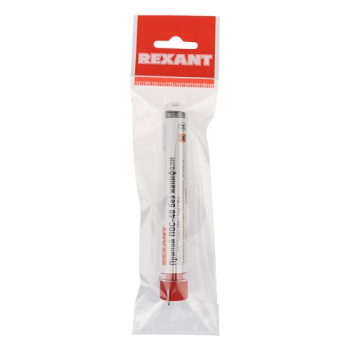 Припой без канифоли ПОС-40 REXANT, 10 г, Ø1.0 мм, (олово 40%, свинец 60%), колба фото 3