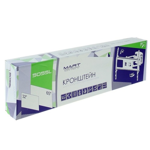 Кронштейн настенный MART 505SL 32-65"  (наклон -15°/+15°, вылет 90-435 мм, до 50 кг, черный) фото 11