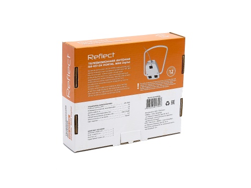 Антенна комнатная Reflect PORTAL MINI Digital RA-107-DX(активная, 5V, DVB-T2, с б/п, 33 дБи, коробка фото 2