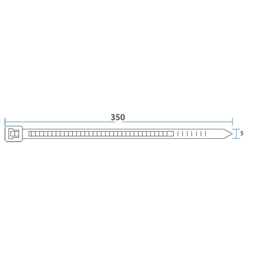 Хомут-стяжка кабельная нейлоновая 350 x 4,8мм, белая, упаковка 100 шт. фото 2