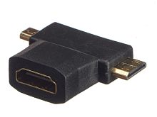 Переходник HDMIгн - micro HDMIшт - mini HDMIшт, dual link
