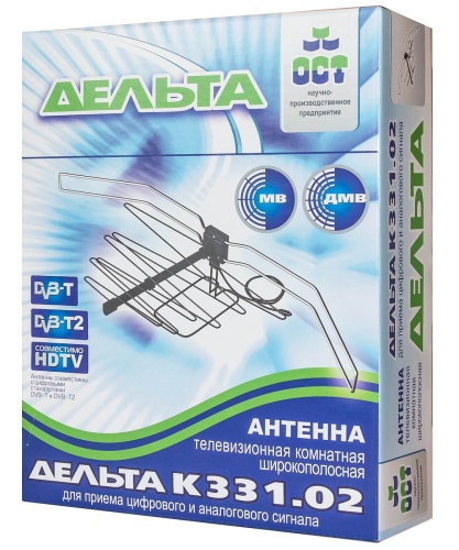 Антенна комнатная Дельта К331.02 (пассивная, МВ-ДМВ, без б/п, 4 дБ, коробка) фото 3