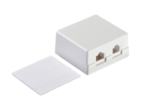 Розетка внешняя комбинированная телефон+компьютер RJ-45+RJ-11 (6p4c)