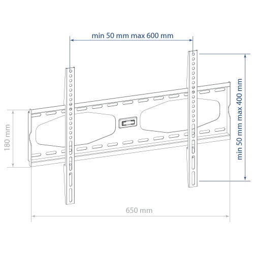 Кронштейн настенный Kromax STAR-11 GREY 32-90" (фиксированный, вылет 33 мм, до 60 кг, серый) фото 3