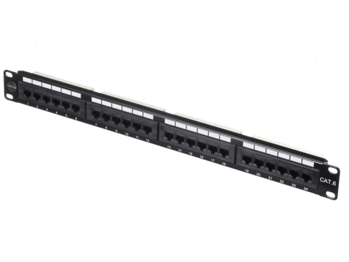 Патч-панель UTP, 19", 24 порта RJ45, cat.6, 1U, Dual Type, Netko СКС, "J"