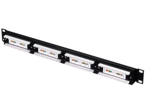 Патч-панель UTP, 19", 24 порта RJ45, cat.5е, 1U, 110 Type, "L" фото 2