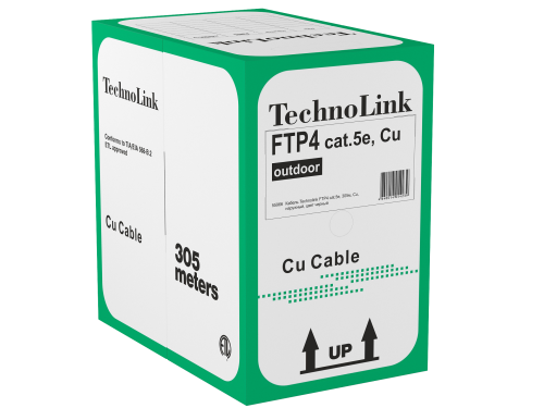 Витая пара FTP4 cat.5e, 305м, Cu, наружный, черный  фото 2