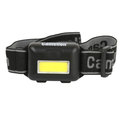 Фонарь CAMELION LED5355 налобный, IPX4, COB-диод, 3 режима 50лм/25лм/мигающий, на 3xAAA
