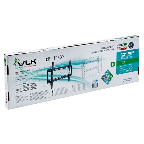 Кронштейн настенный VLK TRENTO-32 32-90" (наклон 0 -8°, вылет 26мм, до 50 кг, черный) фото 6